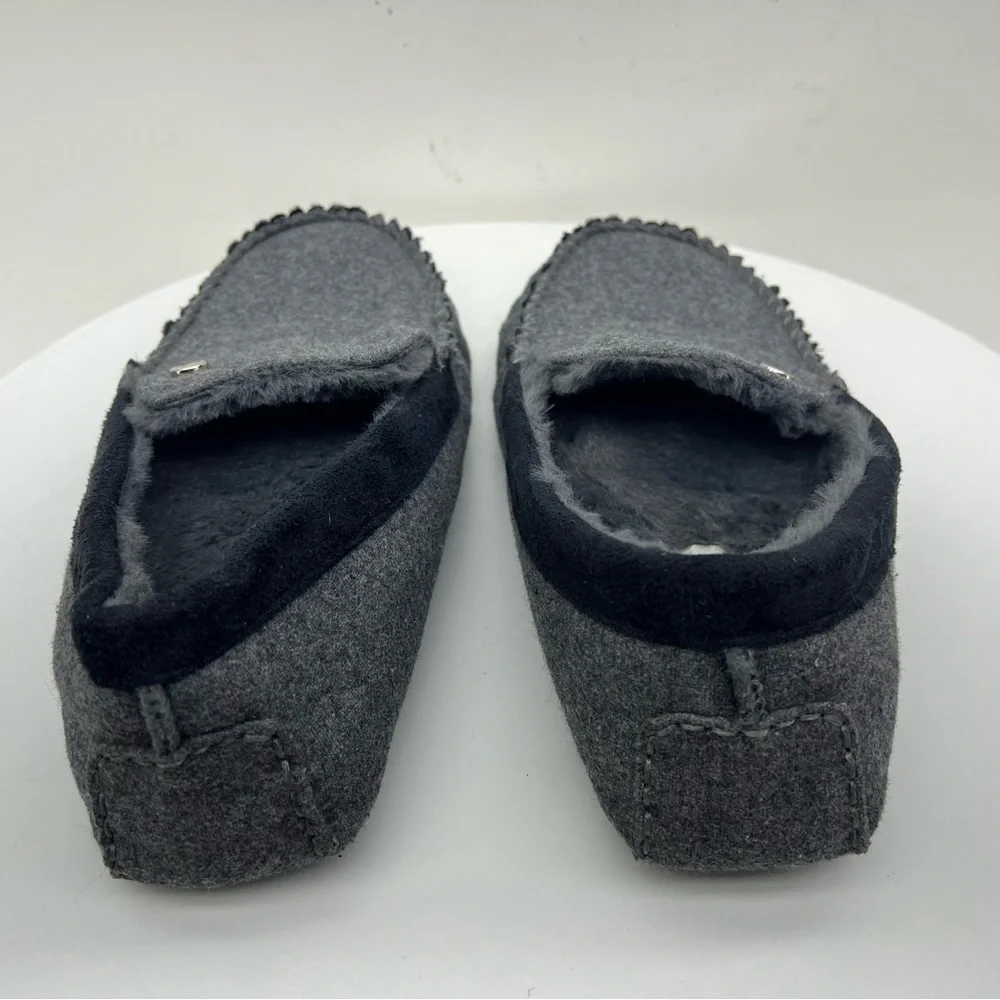 Steve Madden Loafers House Shoes Slippers Faux Fur Slip On Grey Lounge Comfy 10